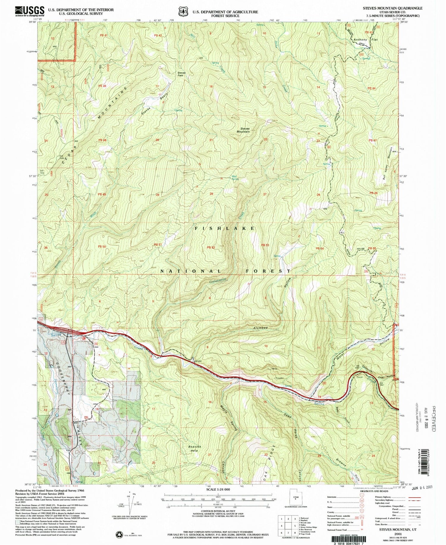 Classic USGS Steves Mountain Utah 7.5'x7.5' Topo Map Image