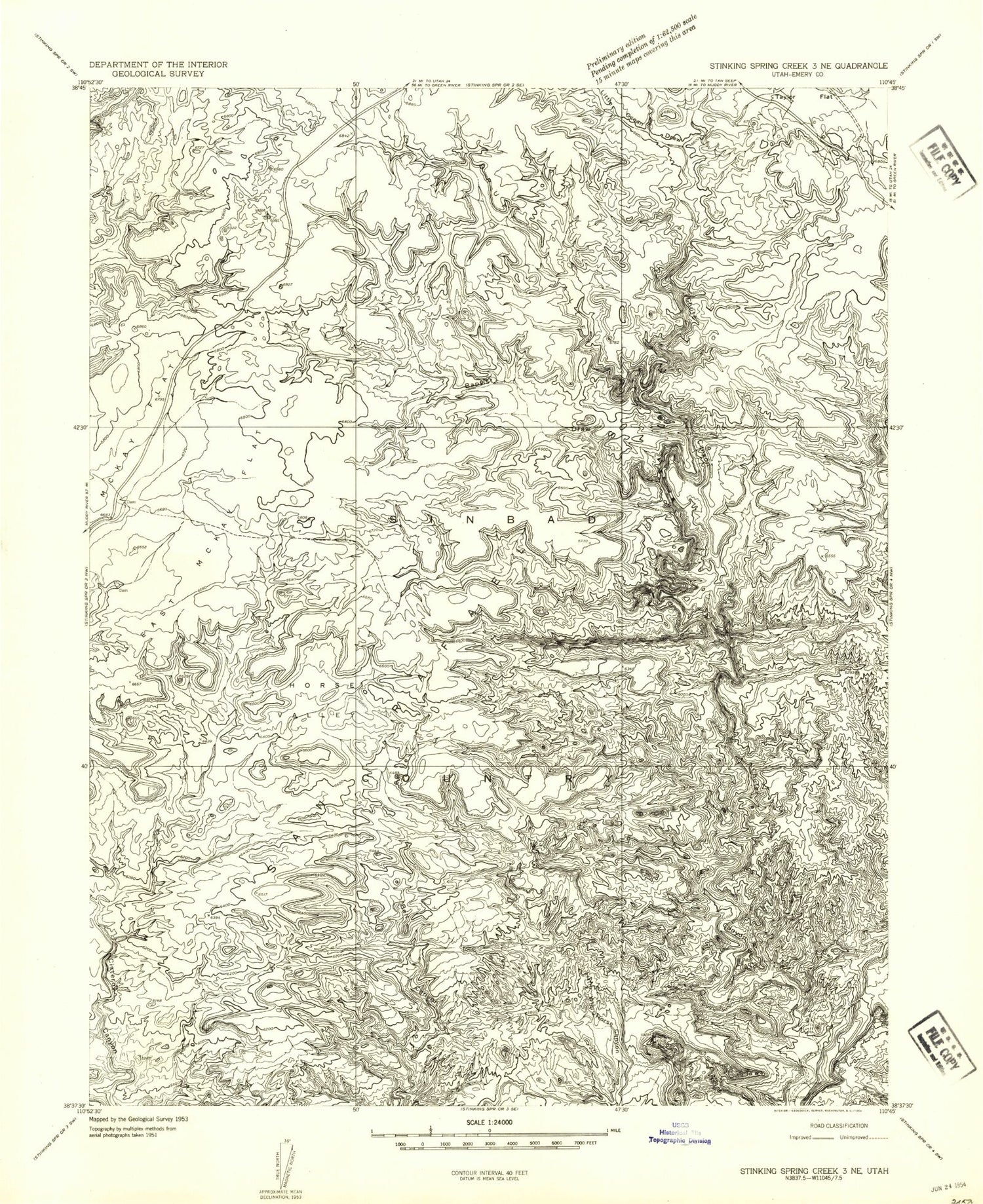 Classic USGS Horse Valley Utah 7.5'x7.5' Topo Map Image