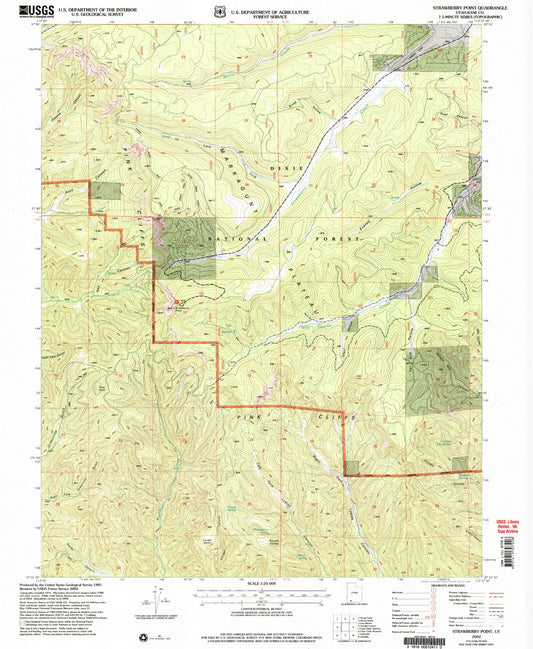 Classic USGS Strawberry Point Utah 7.5'x7.5' Topo Map Image