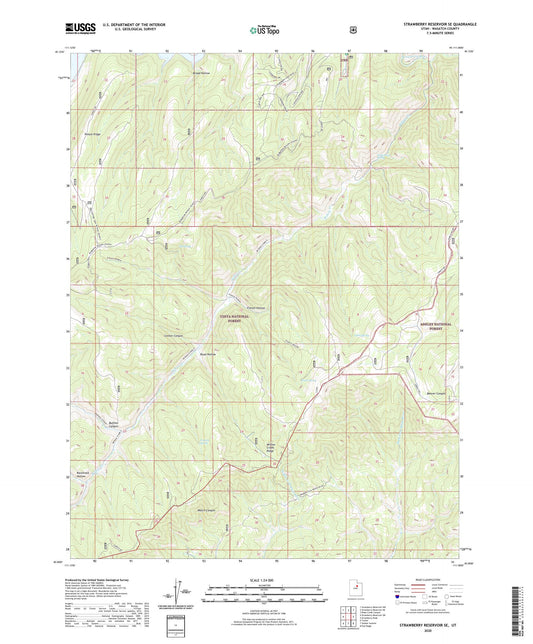 Strawberry Reservoir SE Utah US Topo Map Image