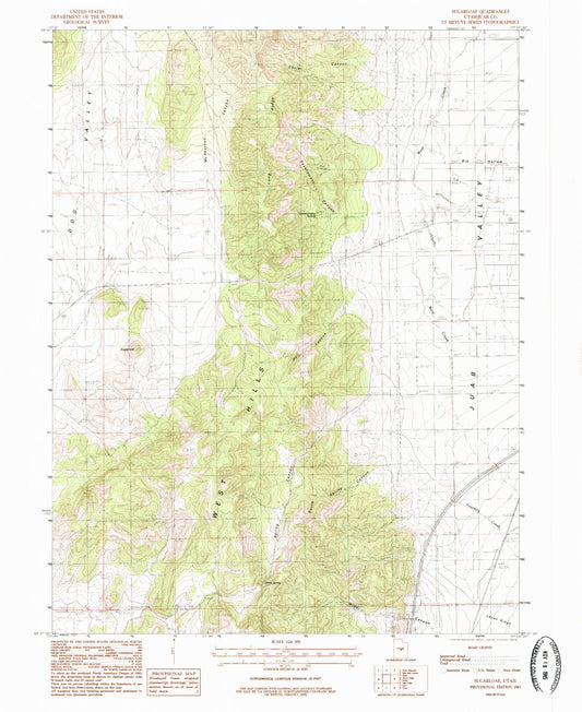 Classic USGS Sugarloaf Utah 7.5'x7.5' Topo Map Image