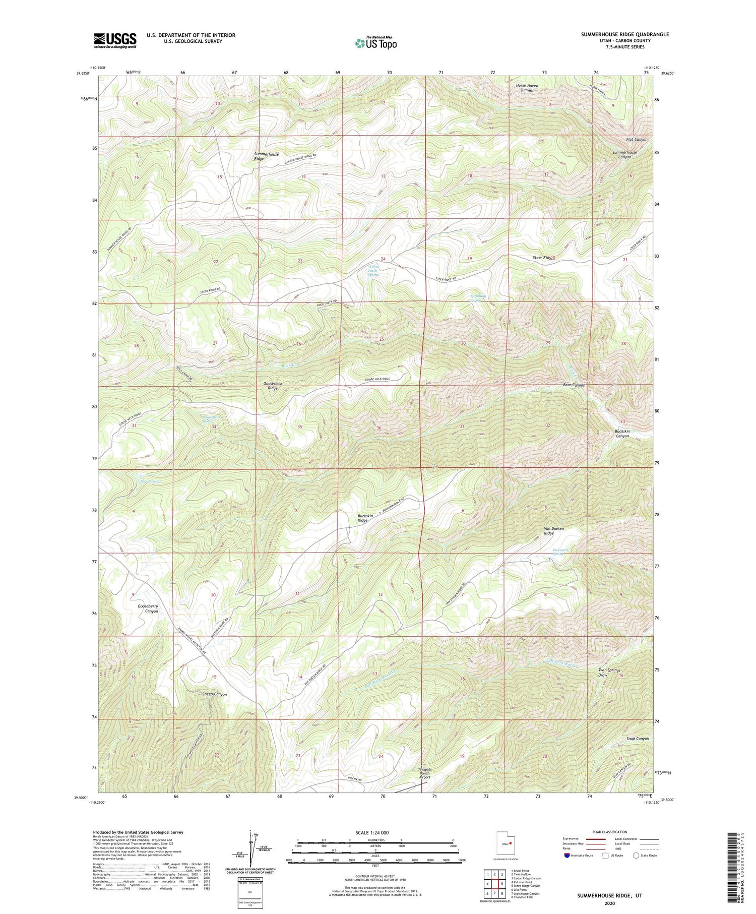 Summerhouse Ridge Utah US Topo Map Image
