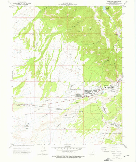 Classic USGS Summit Utah 7.5'x7.5' Topo Map Image