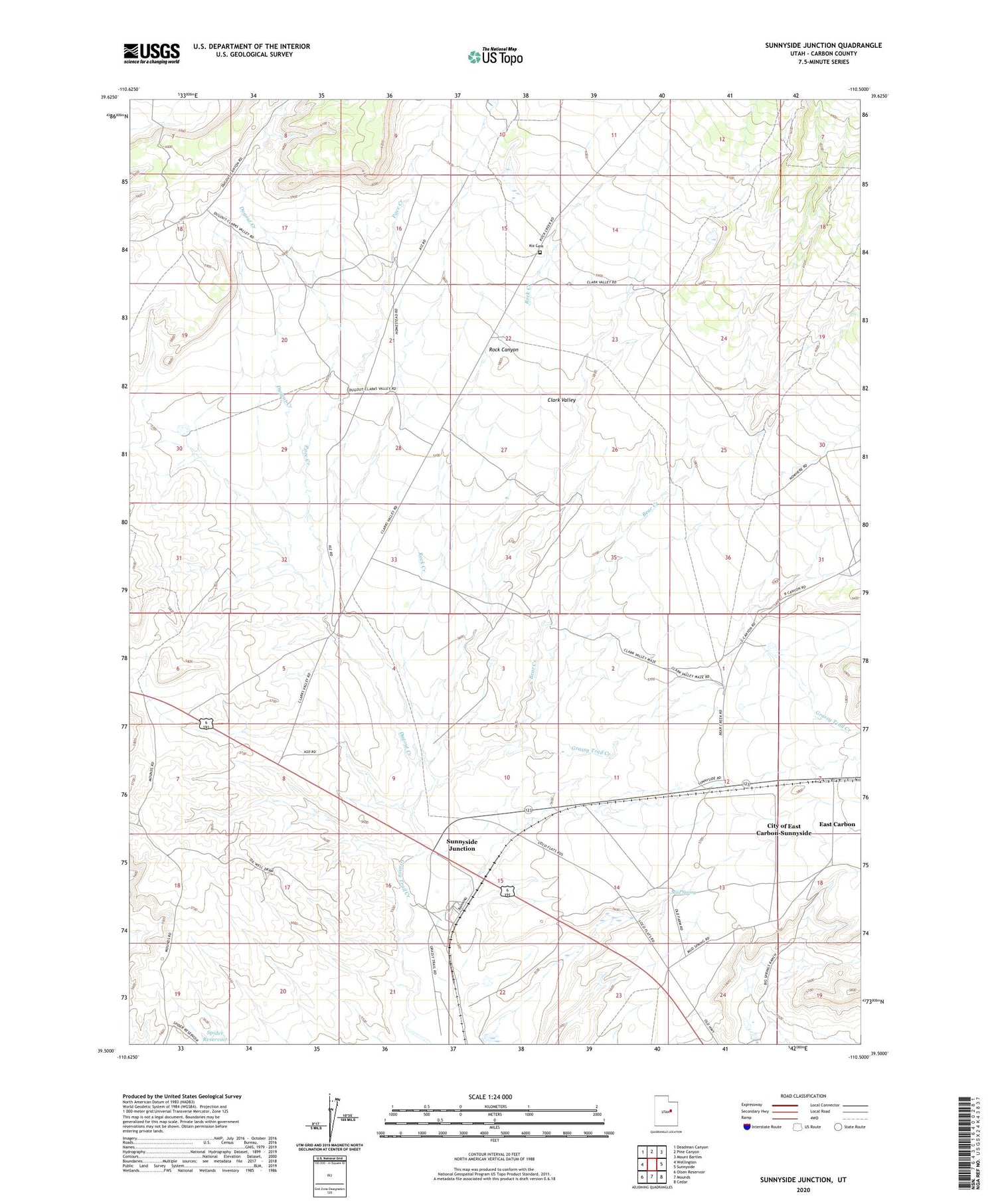 Sunnyside Junction Utah US Topo Map Image