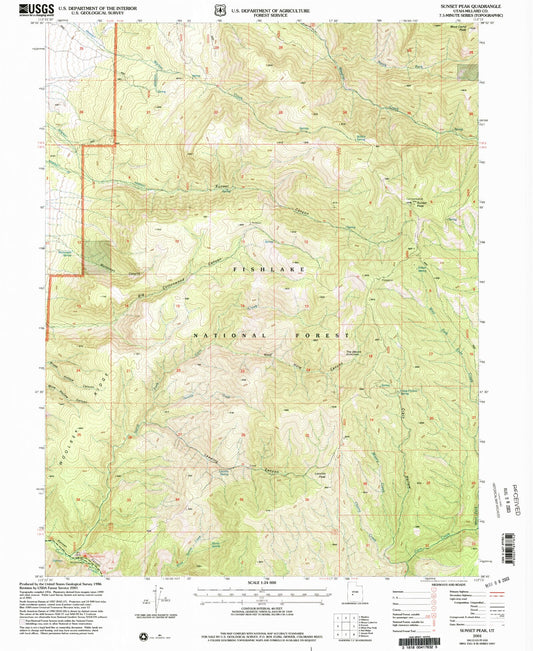 Classic USGS Sunset Peak Utah 7.5'x7.5' Topo Map Image