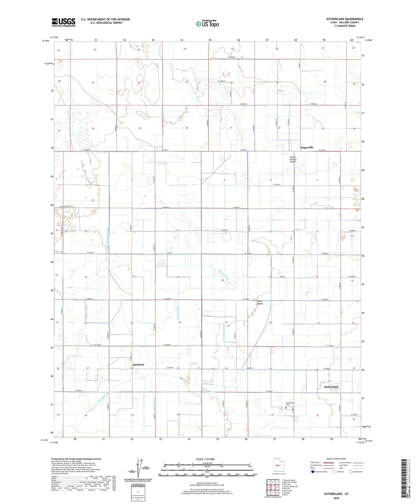 Sutherland Utah US Topo Map Image