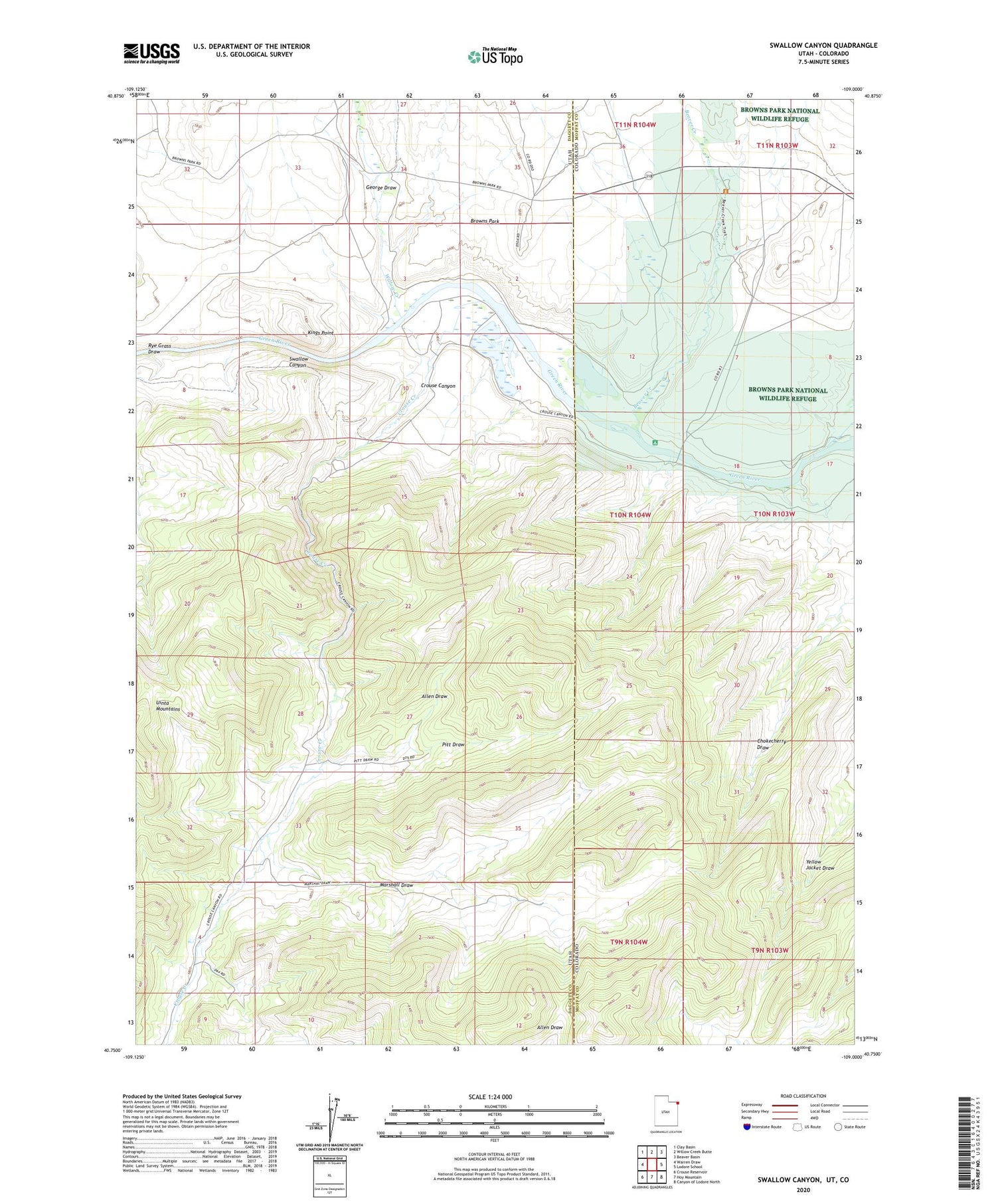 Swallow Canyon Utah US Topo Map Image