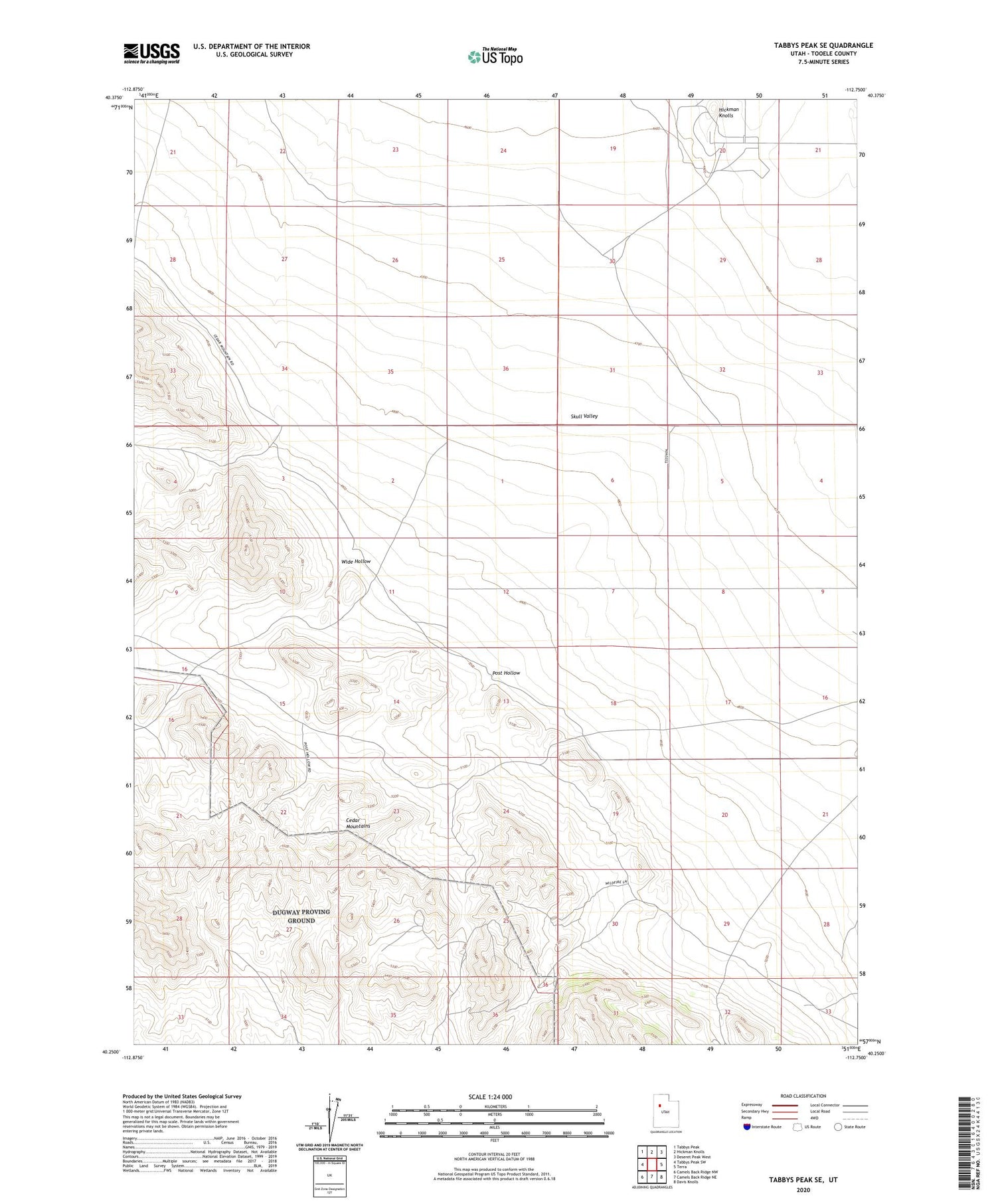 Tabbys Peak SE Utah US Topo Map Image