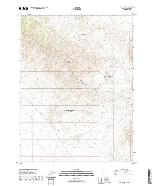 Tabbys Peak SW Utah US Topo Map Image