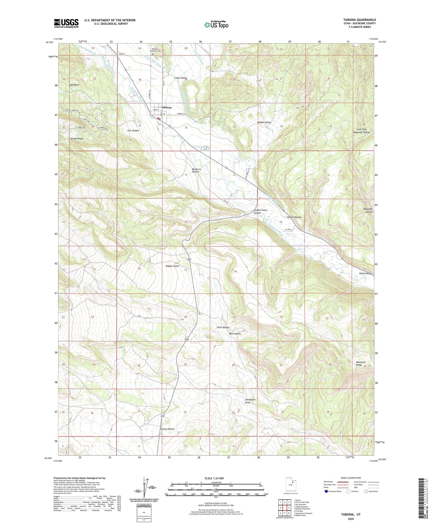 Tabiona Utah US Topo Map Image