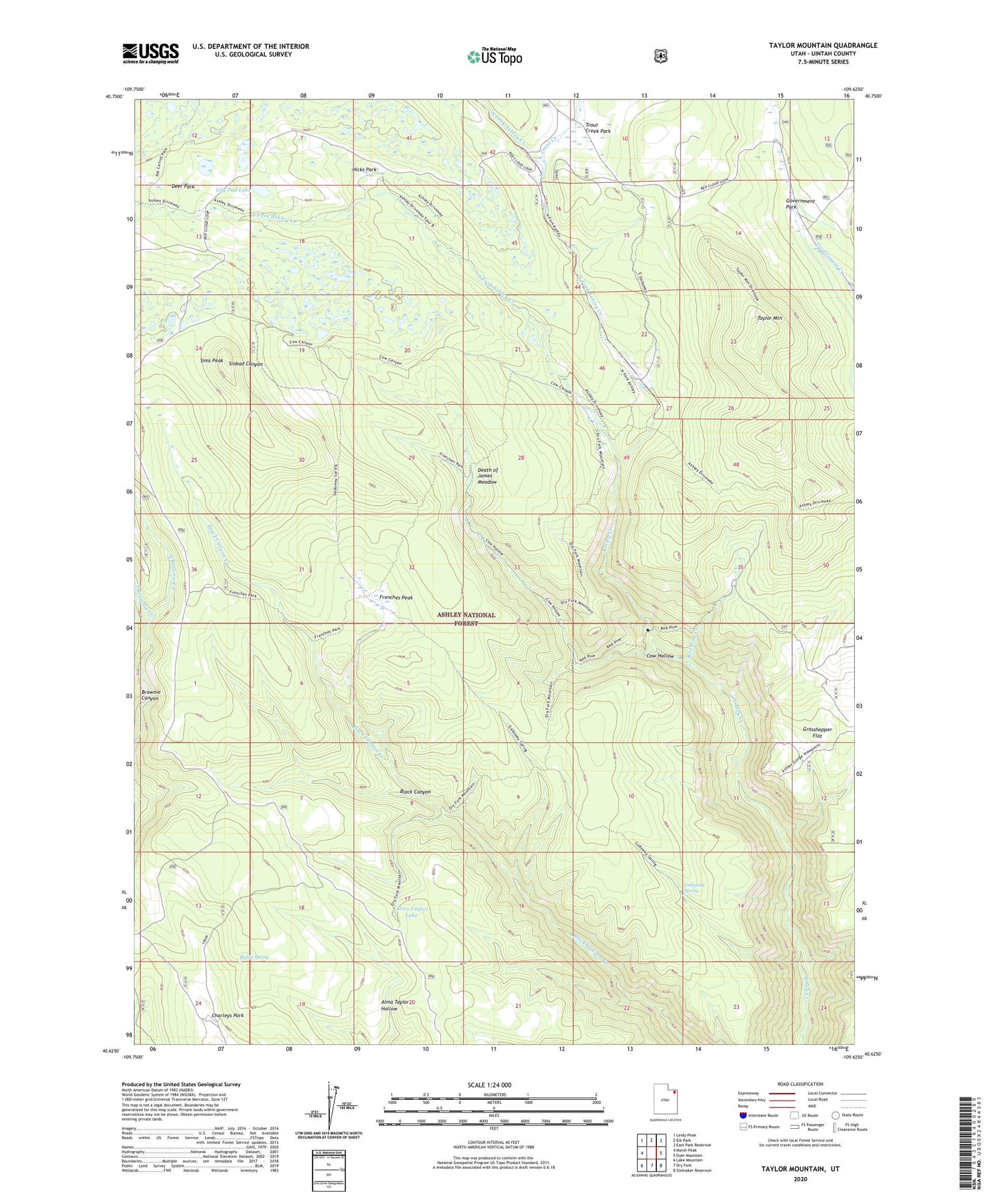 Taylor Mountain Utah US Topo Map Image