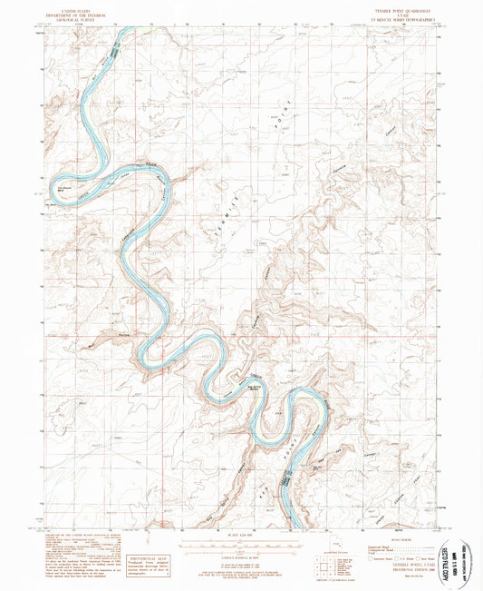 Classic USGS Tenmile Point Utah 7.5'x7.5' Topo Map Image