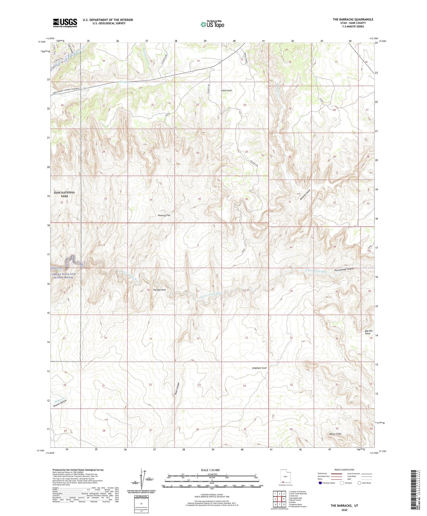 The Barracks Utah US Topo Map Image