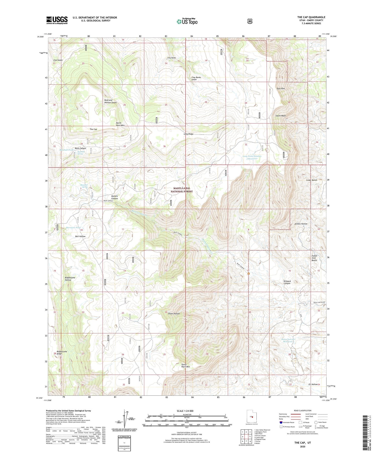 The Cap Utah US Topo Map Image