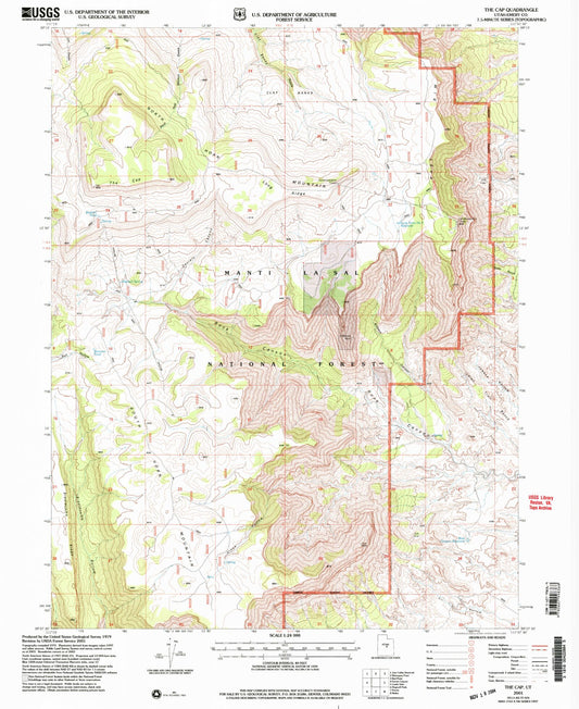 Classic USGS The Cap Utah 7.5'x7.5' Topo Map Image
