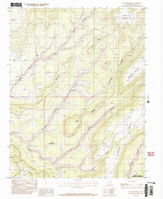Classic USGS The Cheesebox Utah 7.5'x7.5' Topo Map Image