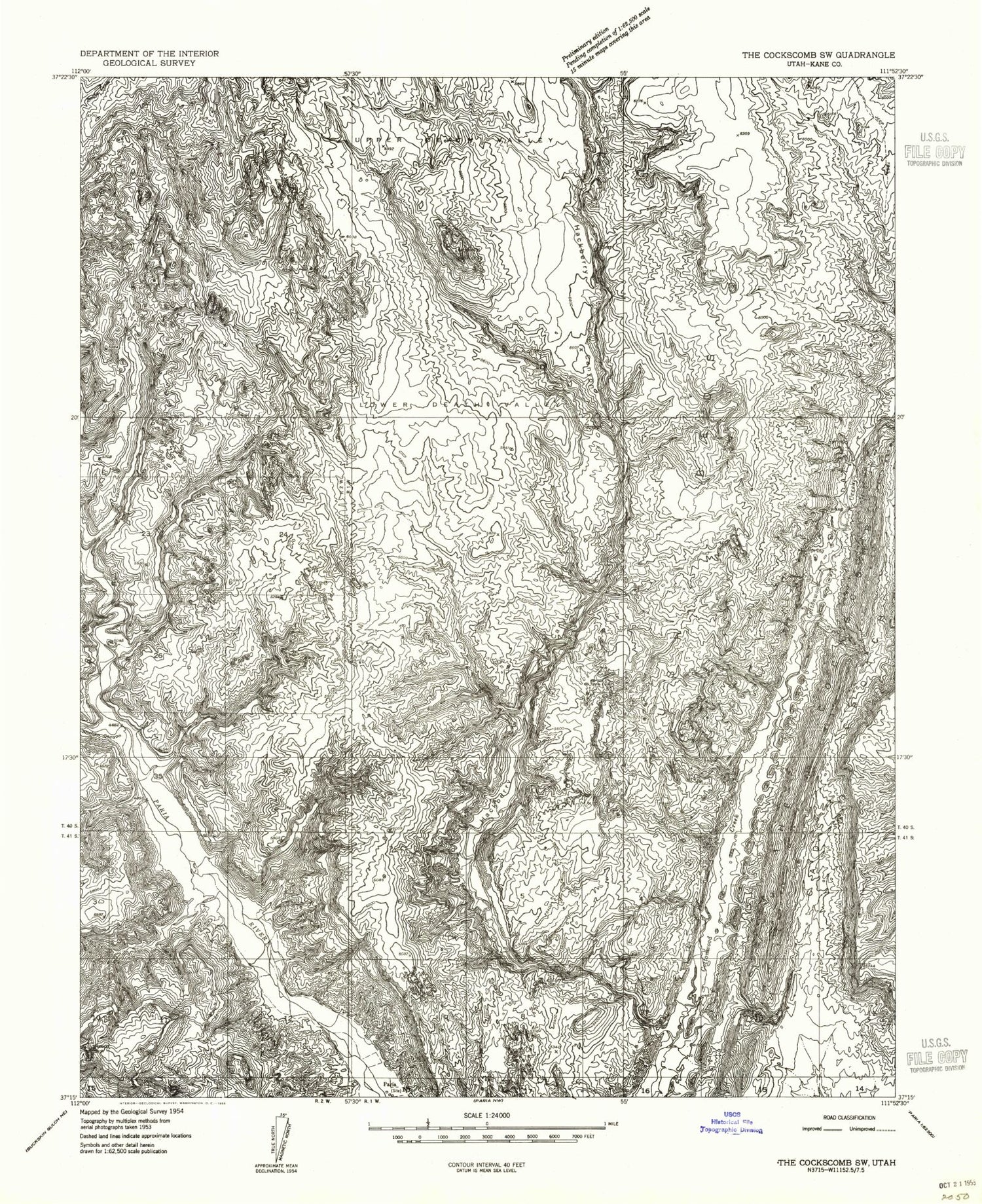 Classic USGS Calico Peak Utah 7.5'x7.5' Topo Map Image