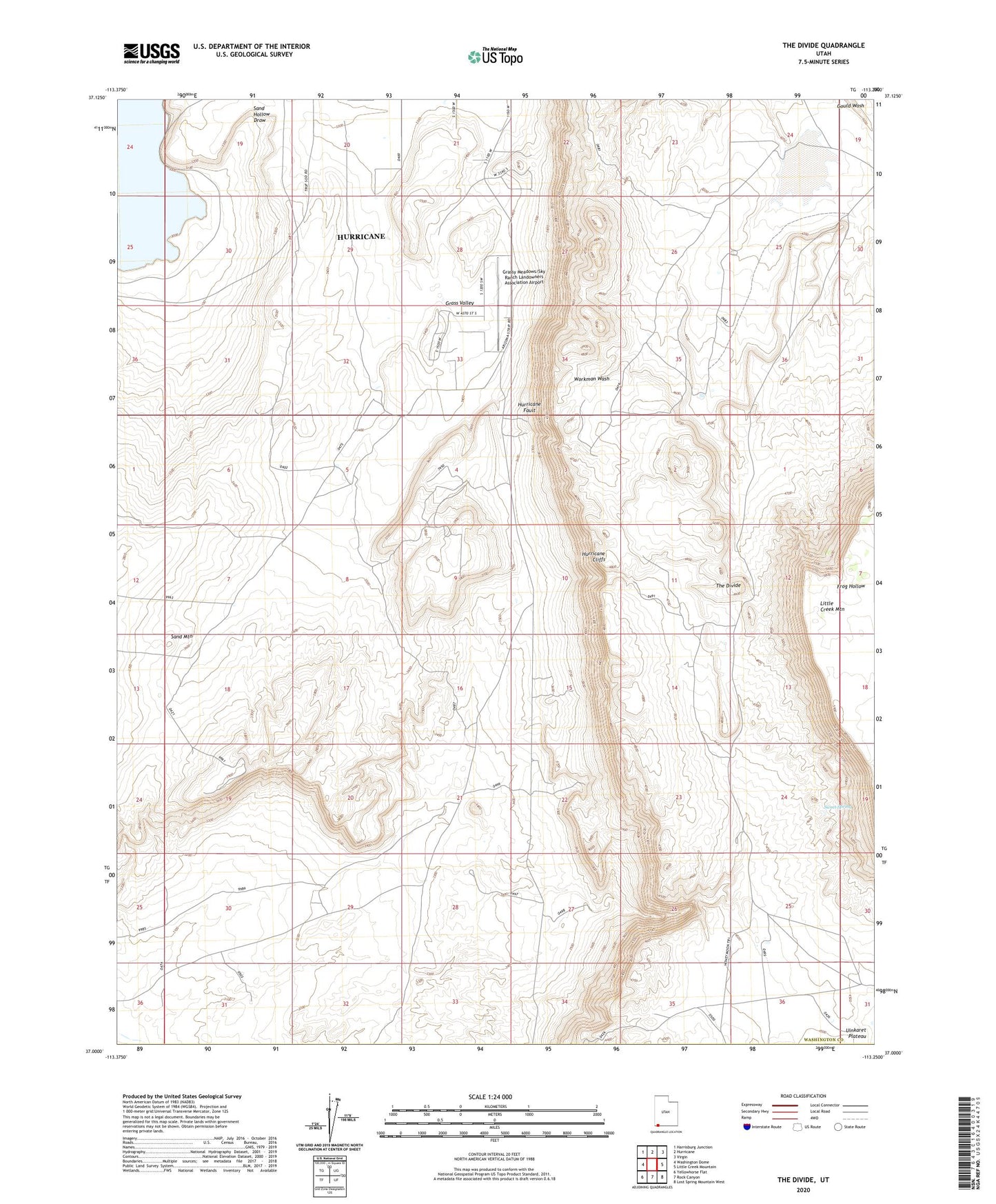 The Divide Utah US Topo Map Image
