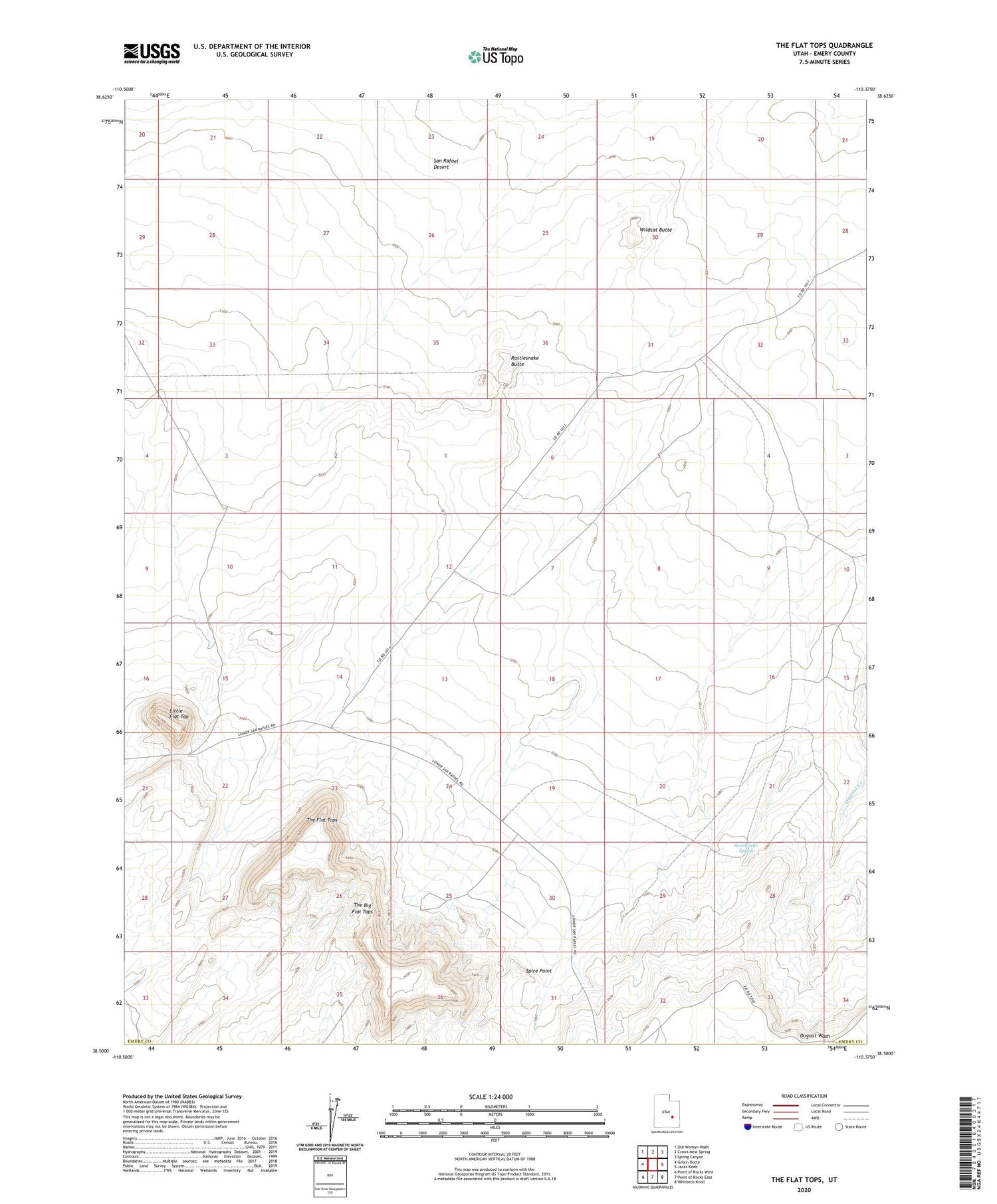 The Flat Tops Utah US Topo Map Image