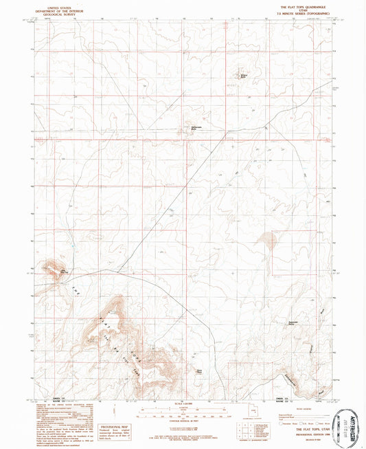 Classic USGS The Flat Tops Utah 7.5'x7.5' Topo Map Image