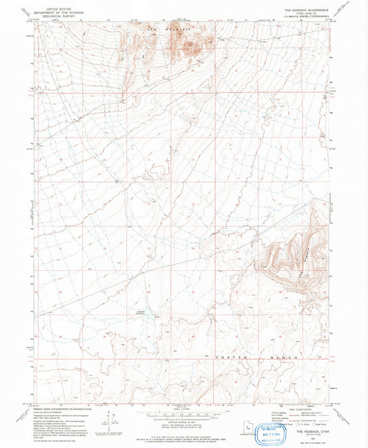 Classic USGS The Hogback Utah 7.5'x7.5' Topo Map Image
