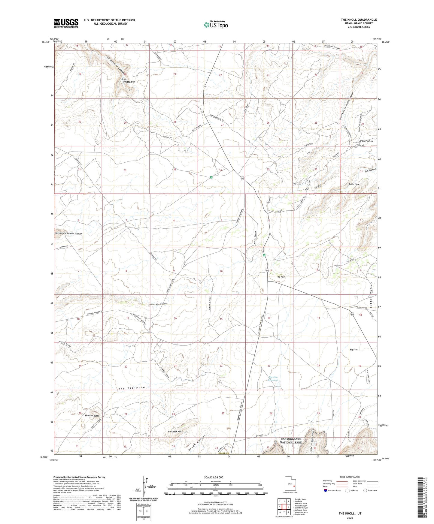 The Knoll Utah US Topo Map Image