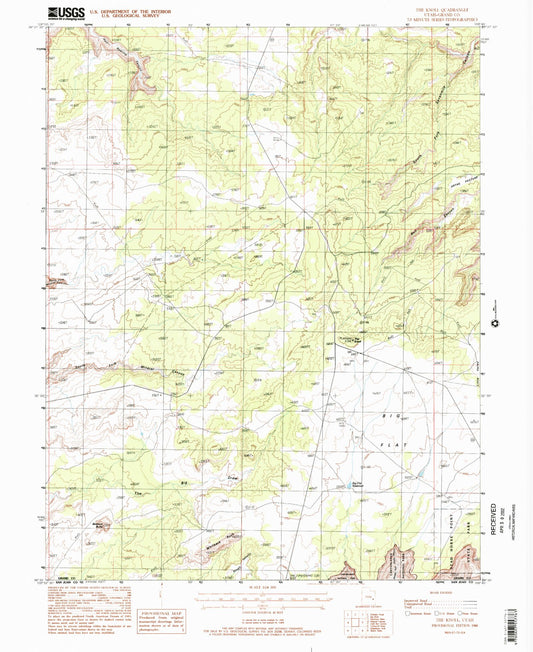 Classic USGS The Knoll Utah 7.5'x7.5' Topo Map Image