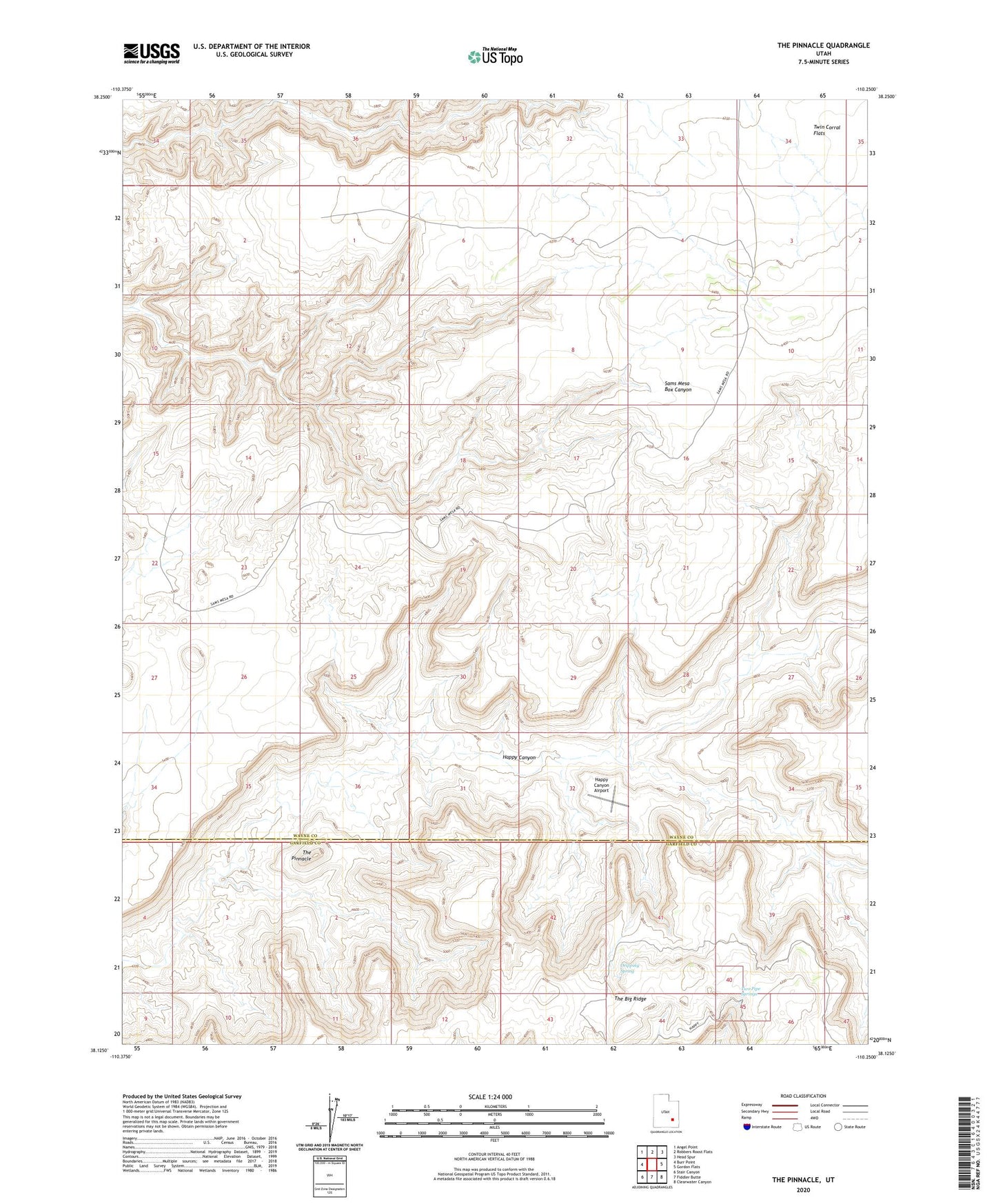 The Pinnacle Utah US Topo Map Image