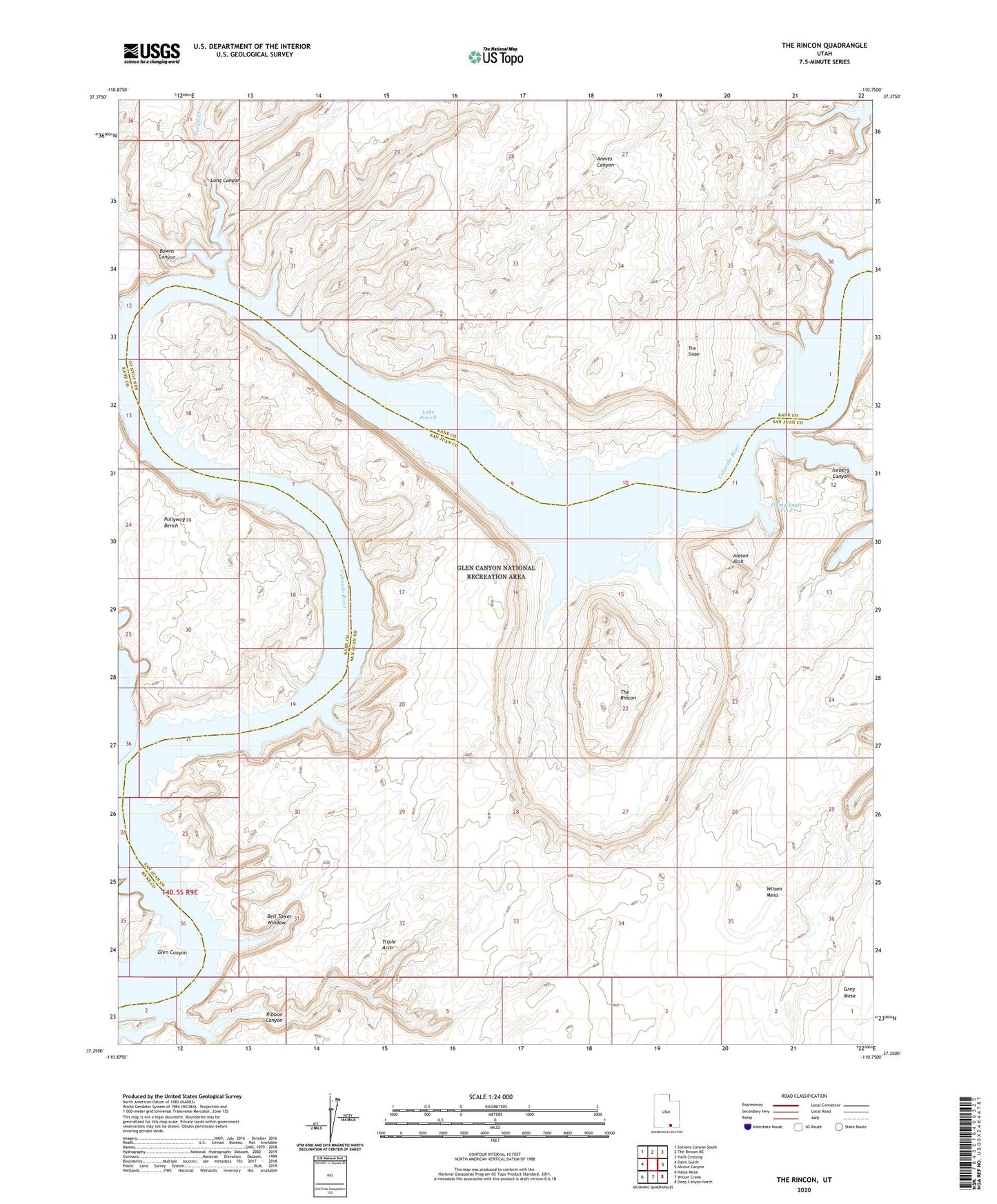 The Rincon Utah US Topo Map Image