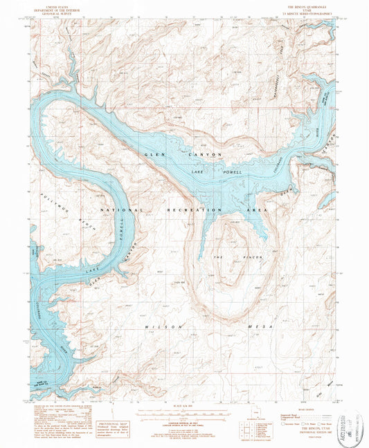 Classic USGS The Rincon Utah 7.5'x7.5' Topo Map Image