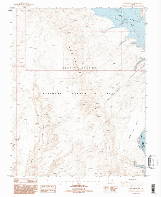 Classic USGS The Rincon NE Utah 7.5'x7.5' Topo Map Image