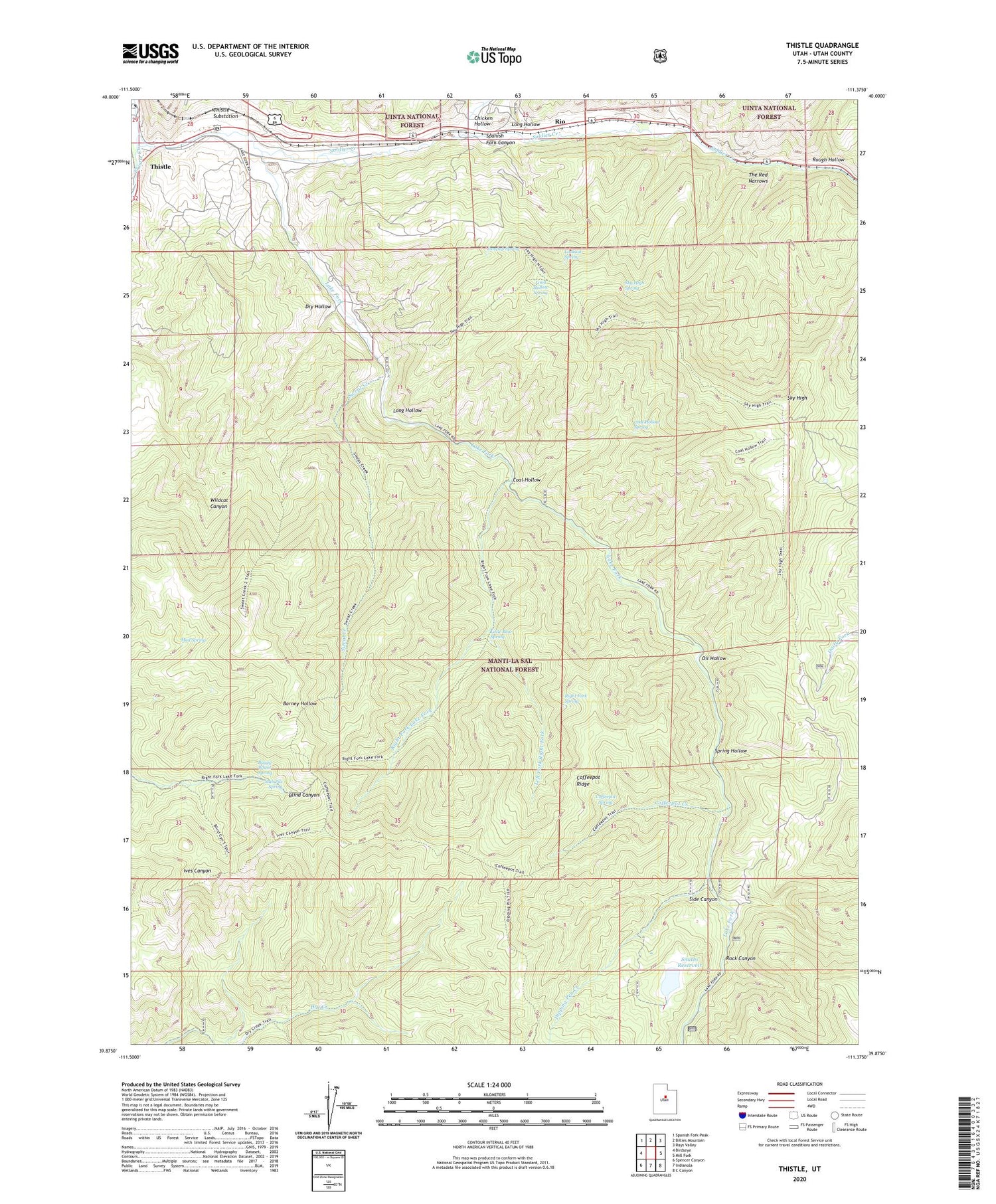 Thistle Utah US Topo Map Image