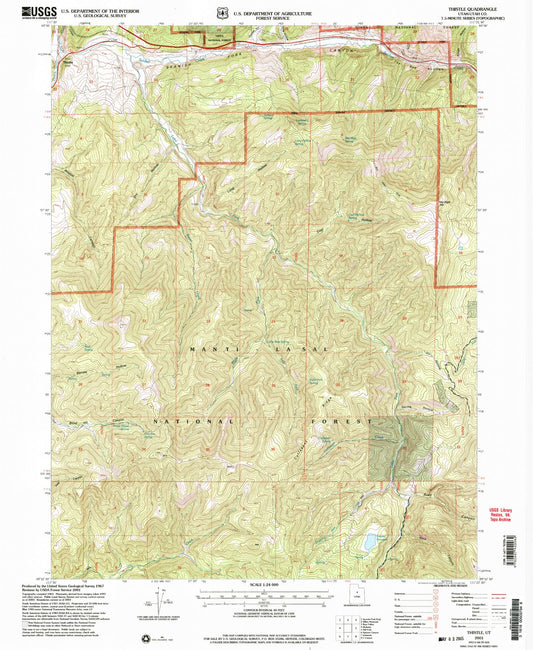 Classic USGS Thistle Utah 7.5'x7.5' Topo Map Image