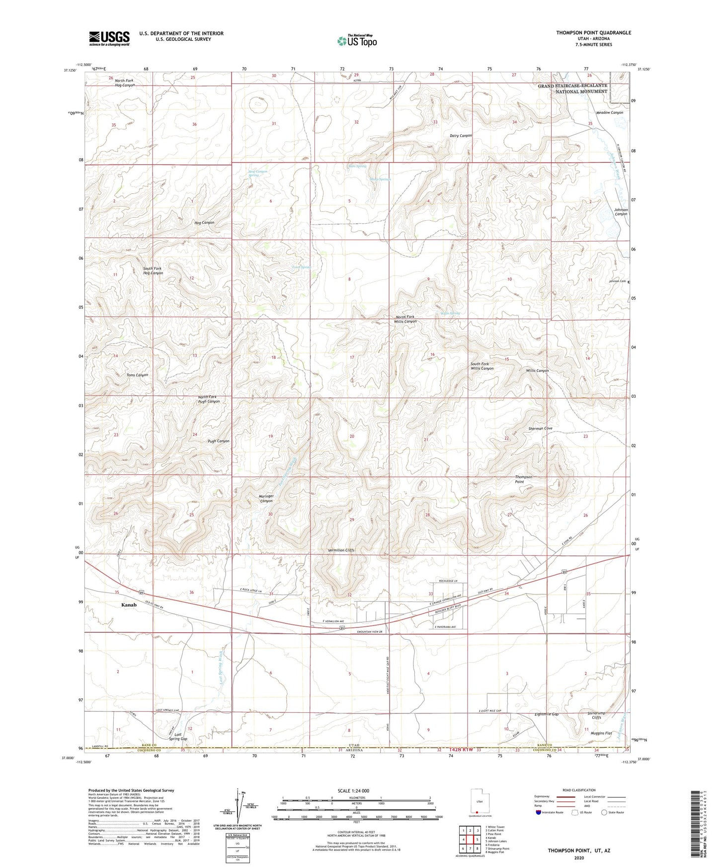 Thompson Point Utah US Topo Map Image