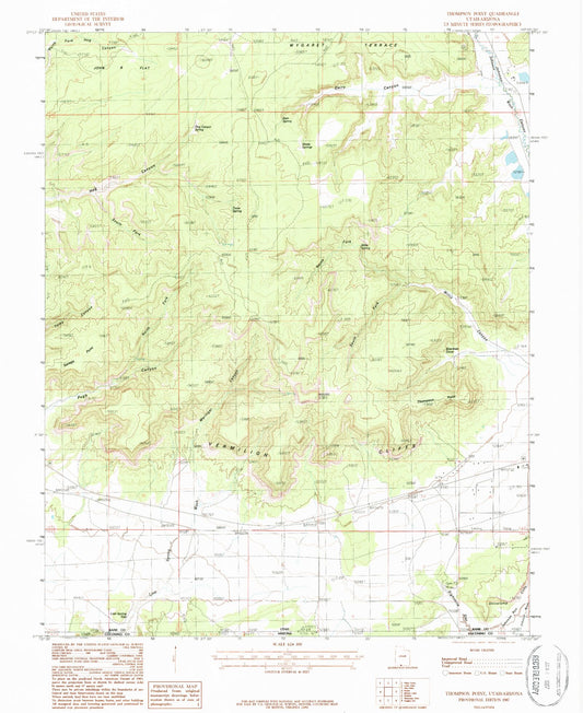 Classic USGS Thompson Point Utah 7.5'x7.5' Topo Map Image