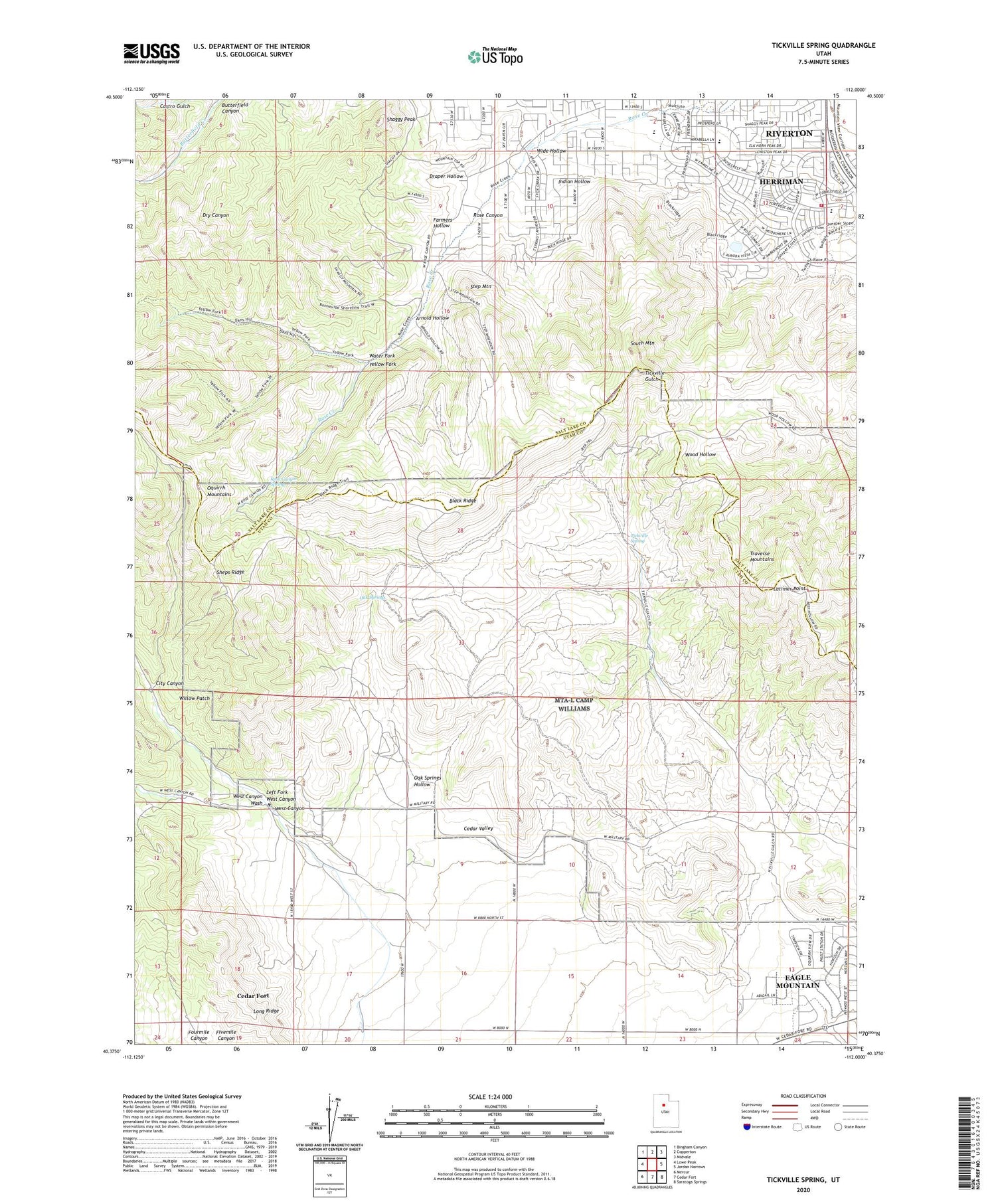 Tickville Spring Utah US Topo Map Image