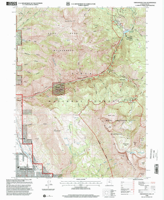 Classic USGS Timpanogos Cave Utah 7.5'x7.5' Topo Map Image