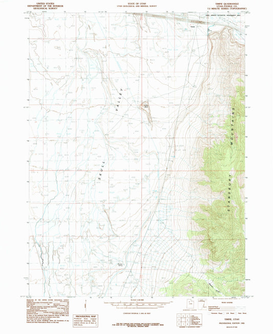 Classic USGS Timpie Utah 7.5'x7.5' Topo Map Image