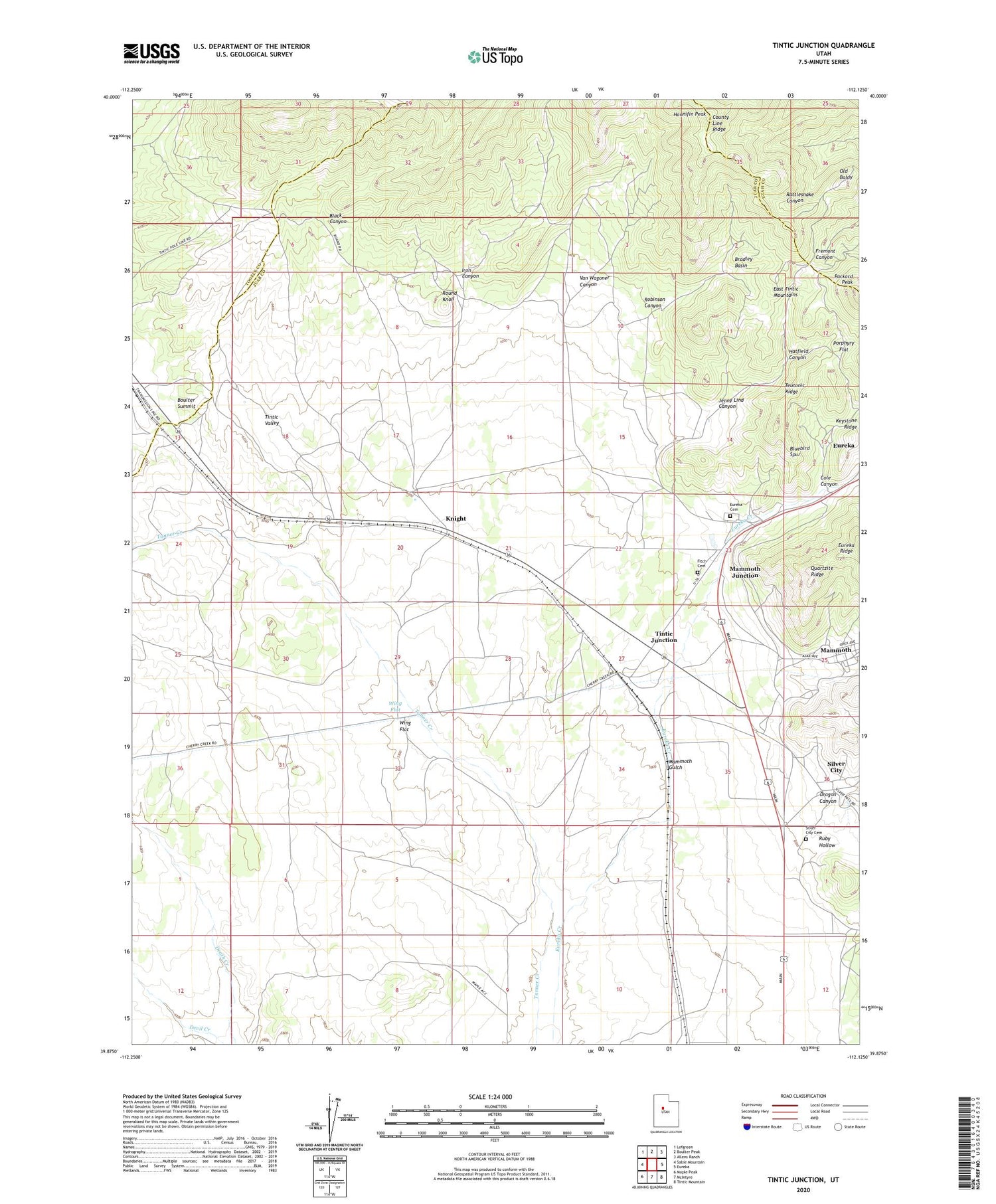 Tintic Junction Utah US Topo Map Image