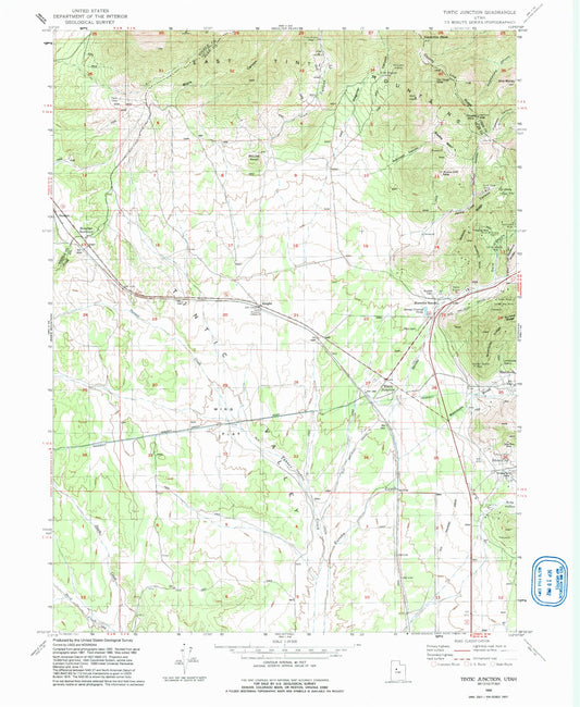 Classic USGS Tintic Junction Utah 7.5'x7.5' Topo Map Image