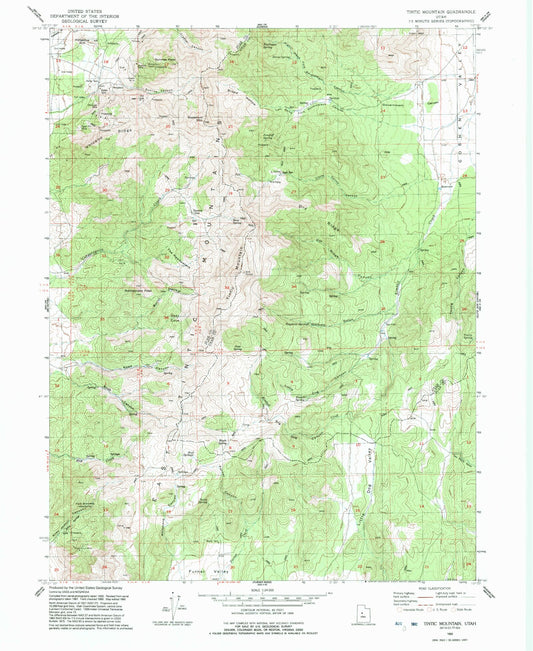 Classic USGS Tintic Mountain Utah 7.5'x7.5' Topo Map Image