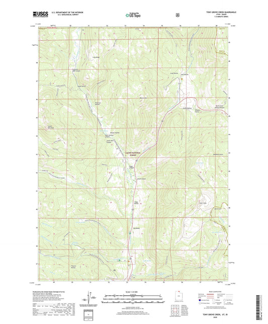 Tony Grove Creek Utah US Topo Map Image
