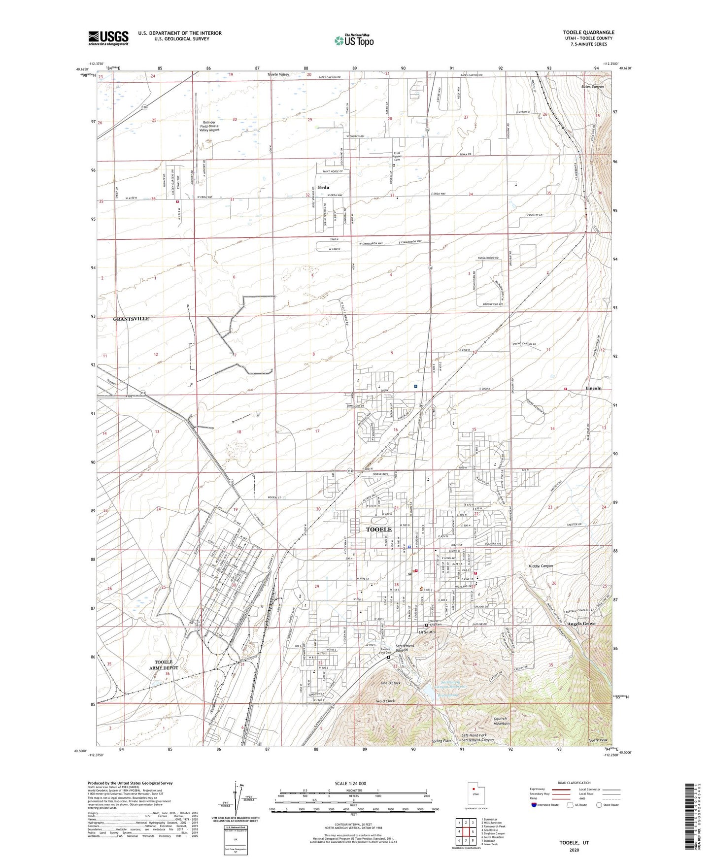 Tooele Utah US Topo Map Image