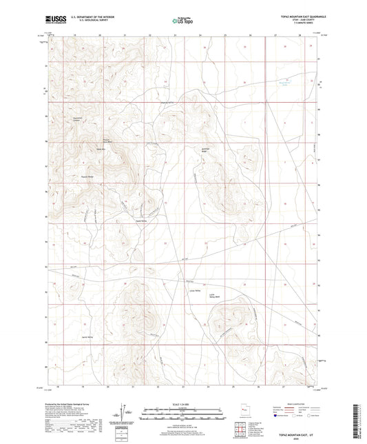 Topaz Mountain East Utah US Topo Map Image