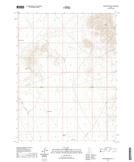 Topaz Mountain SW Utah US Topo Map Image