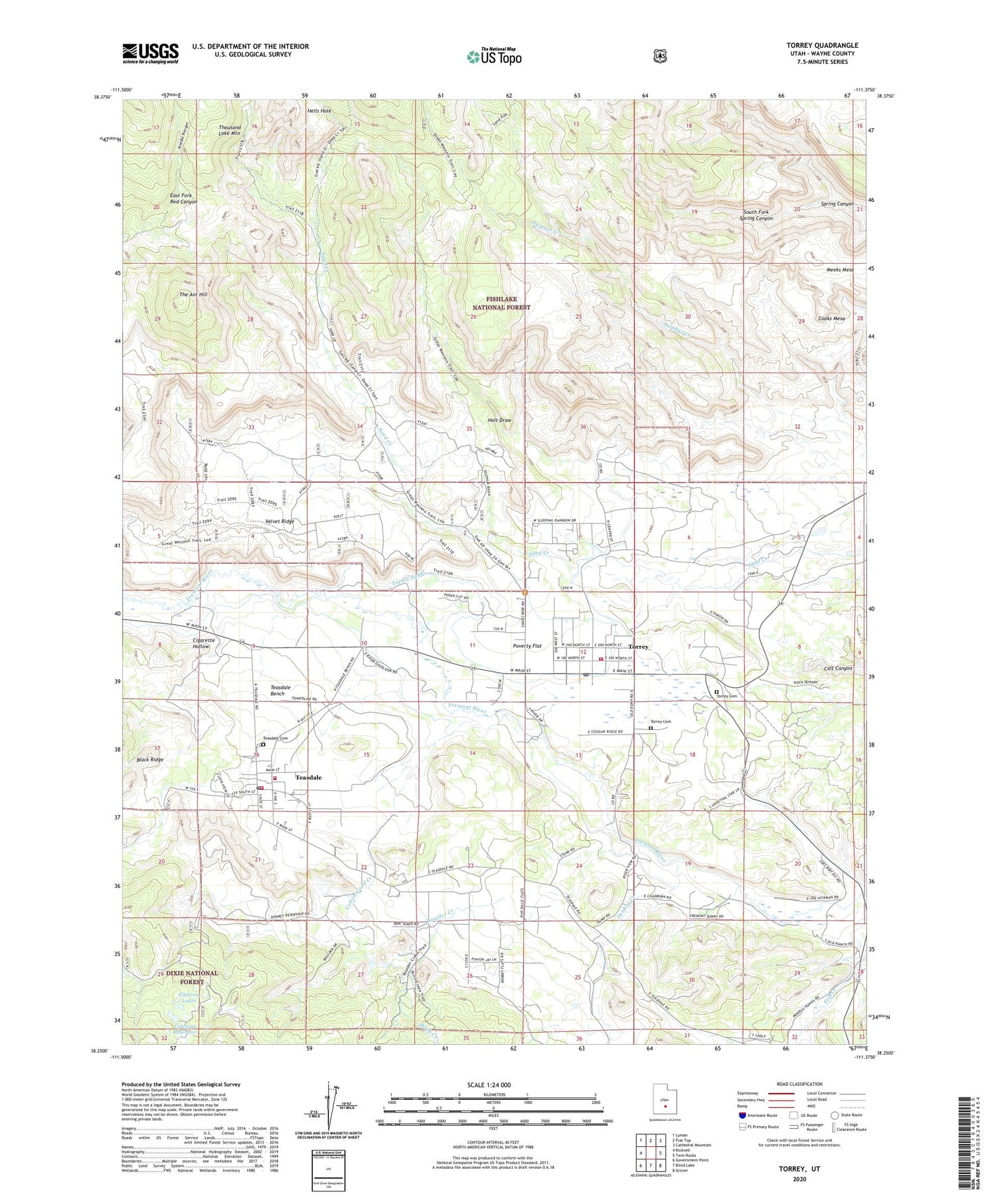 Torrey Utah US Topo Map Image