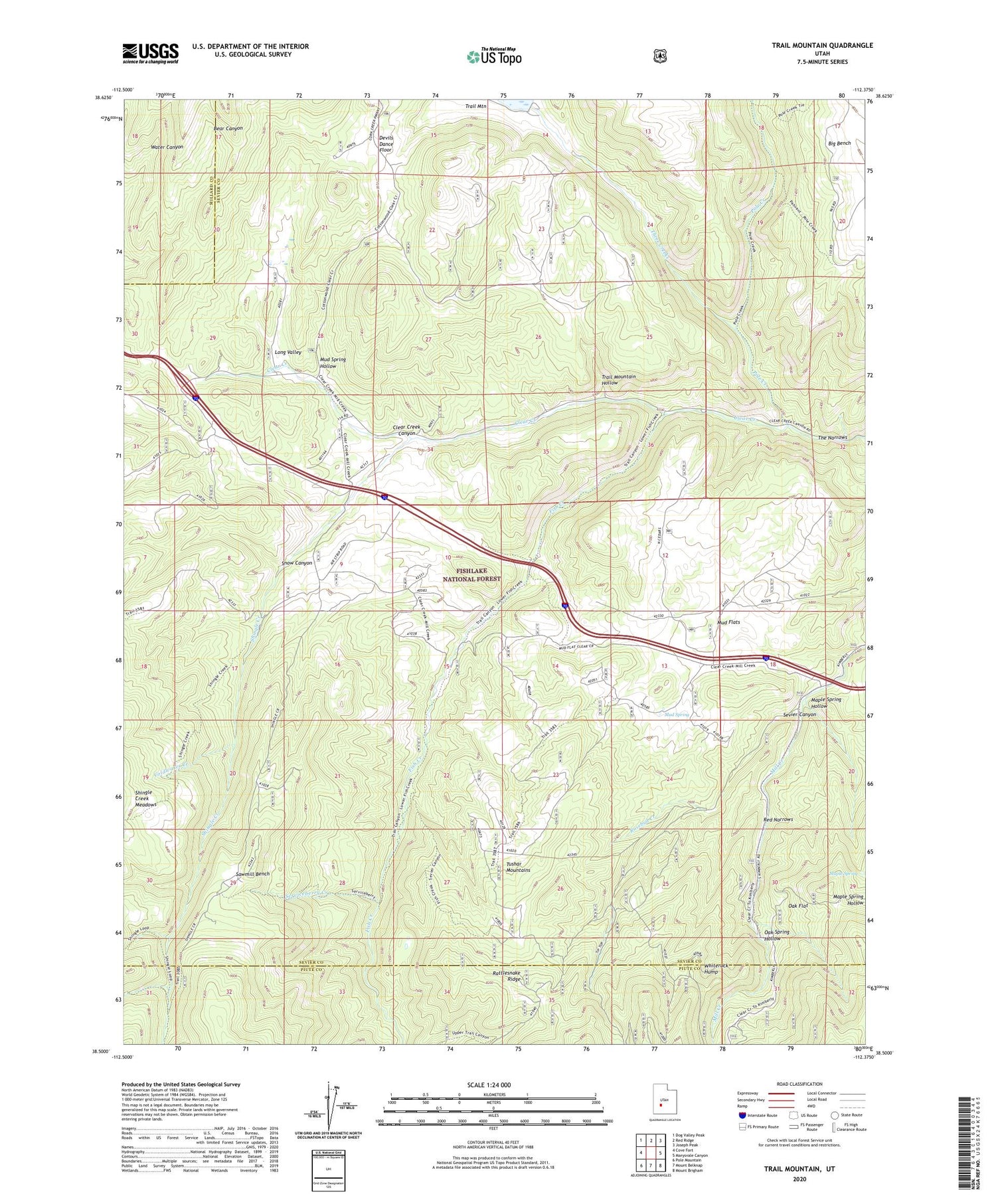 Trail Mountain Utah US Topo Map Image