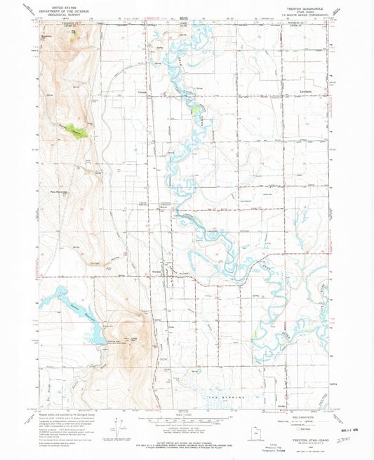 Classic USGS Trenton Utah 7.5'x7.5' Topo Map Image