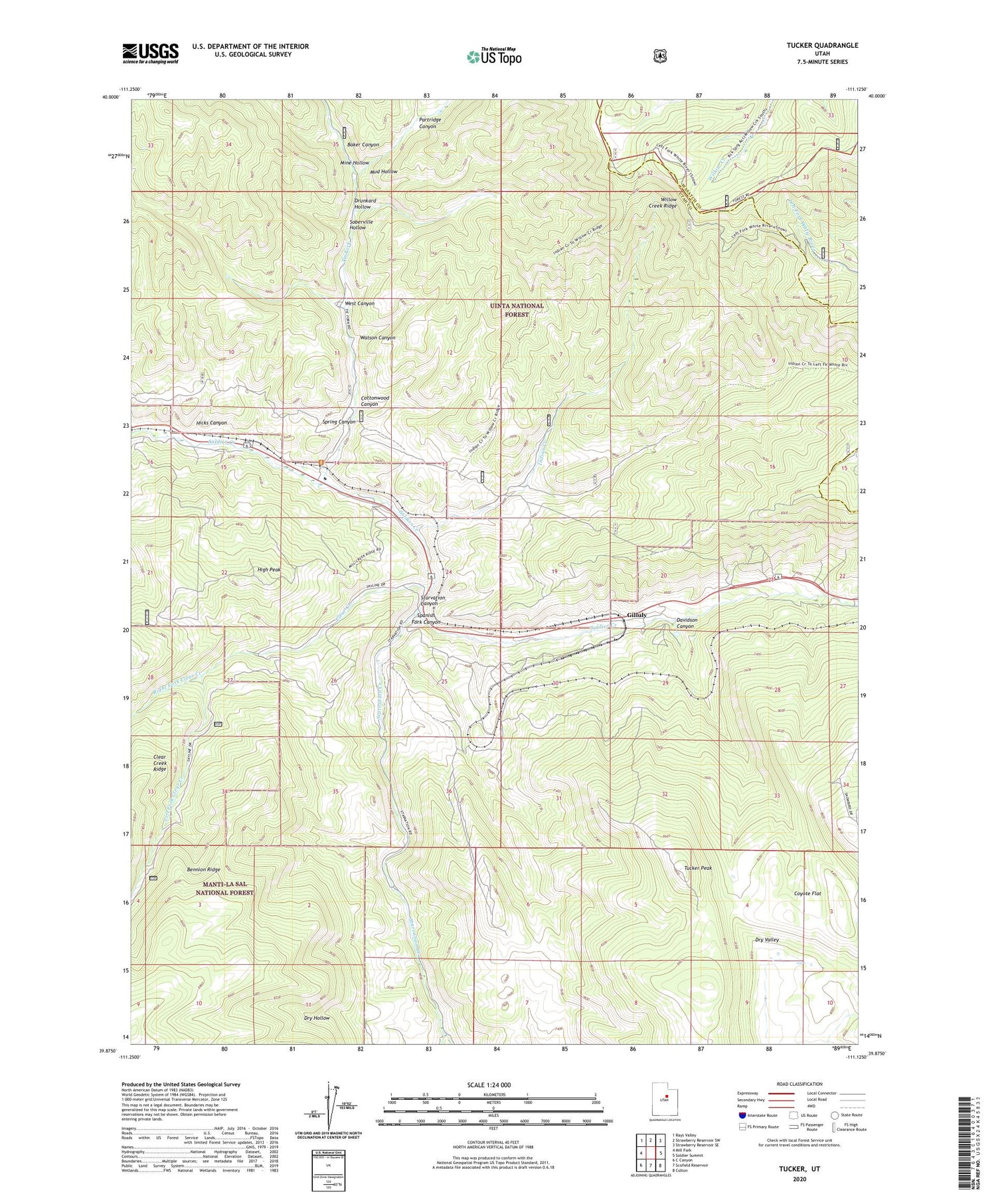 Tucker Utah US Topo Map Image