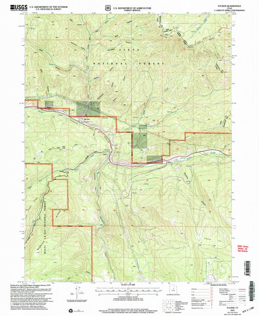 Classic USGS Tucker Utah 7.5'x7.5' Topo Map Image